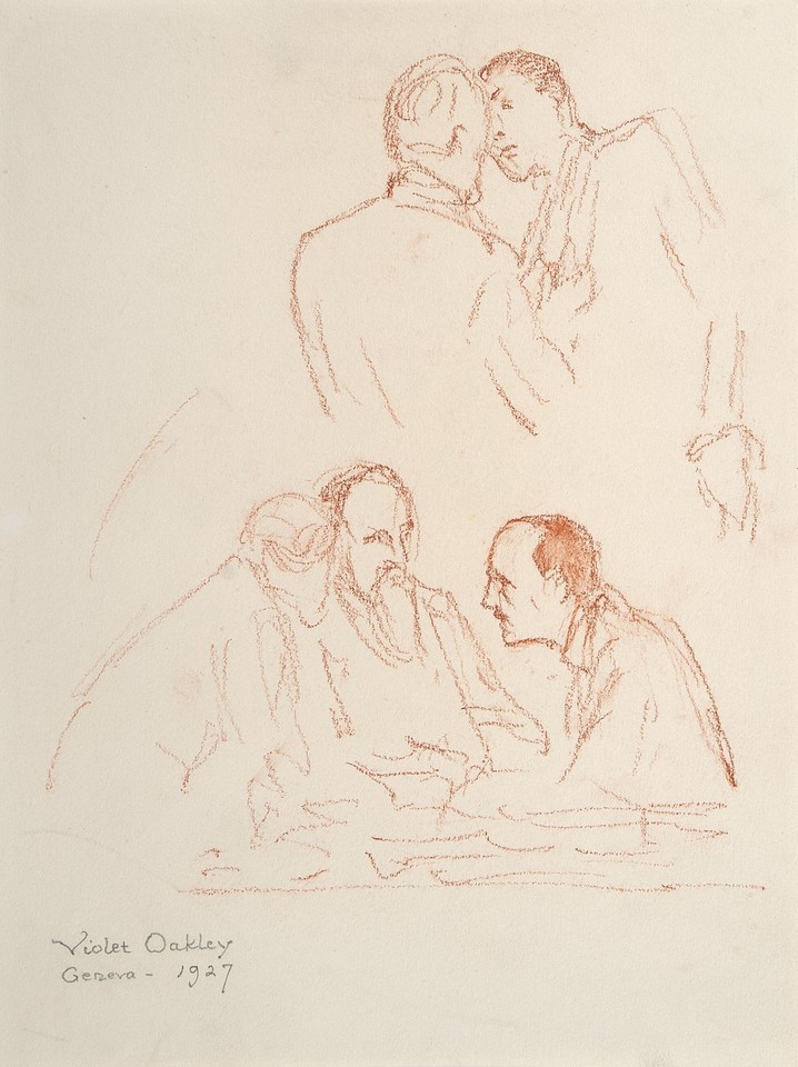 Studies of two men conversing and group of three doing same  ... Image 1