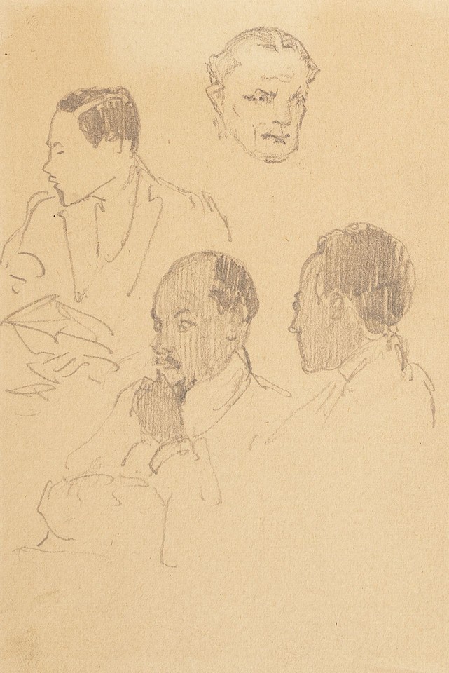 Portrait head studies of four unidentified men at League of  ... Image 1