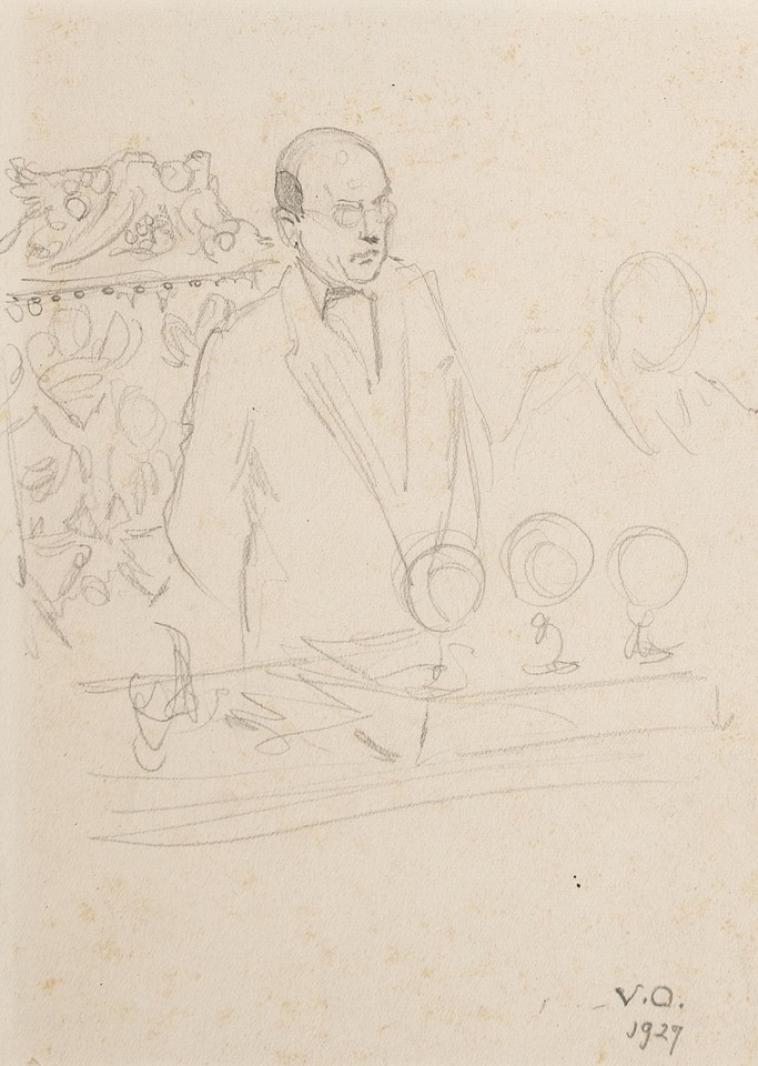 Study of man standing at microphones at League of Nations Image 1