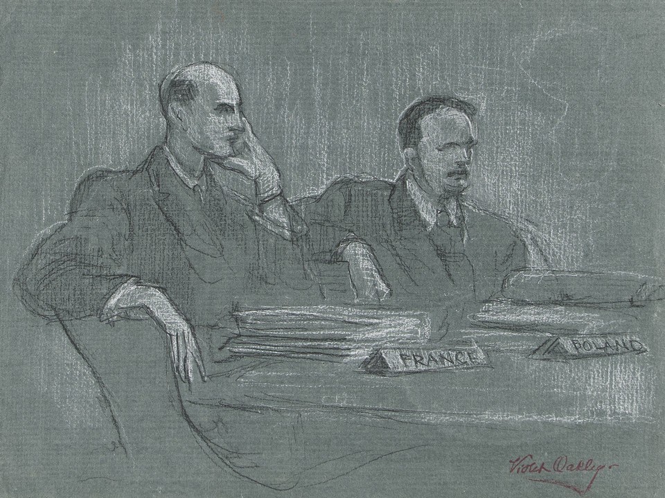 Portrait study of delegates from France and Poland to the Un ... Image 1