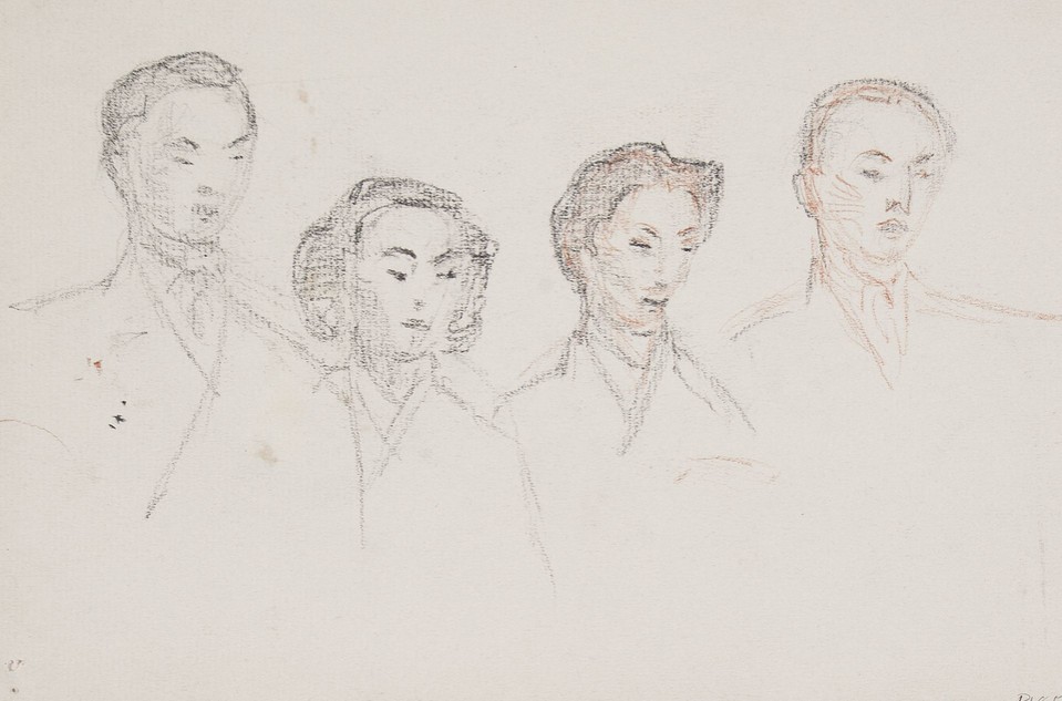 Unidentified group portrait study of two women and two men,  ... Image 1