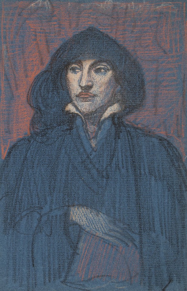 Portrait study of unidentifed person in a hooded cloak Image 1