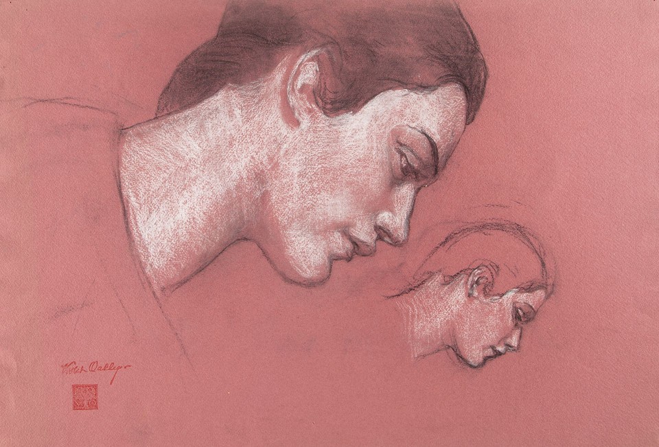 Portrait head studies of unidentified woman in profile Image 1