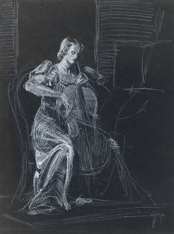Portrait study of cellist at Cogslea Image 1