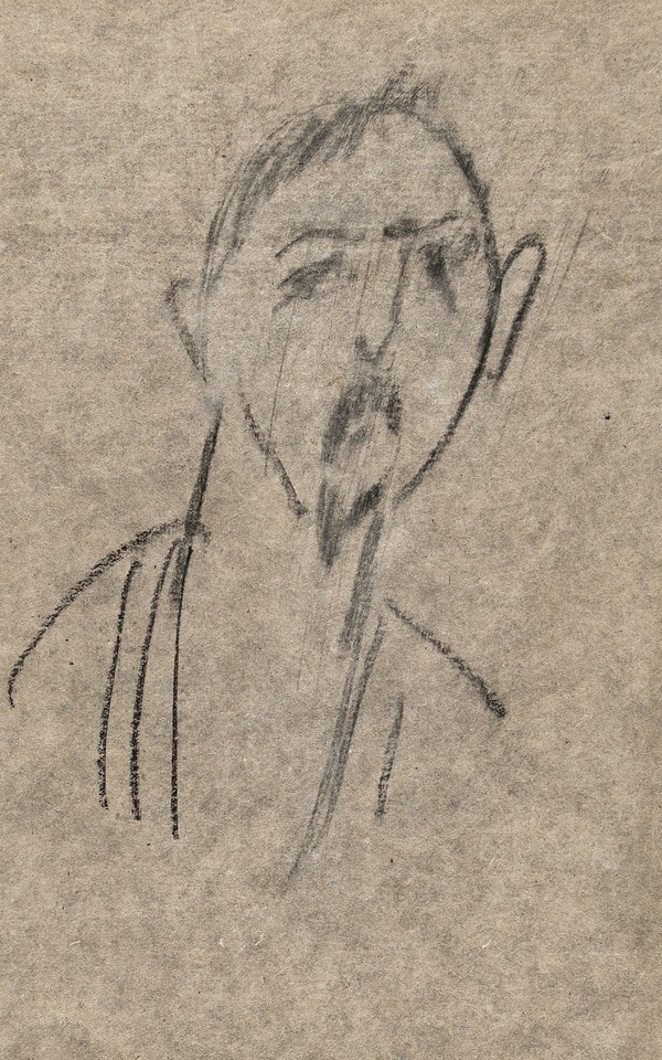 Portrait head study of unidentified man with goatee Image 1