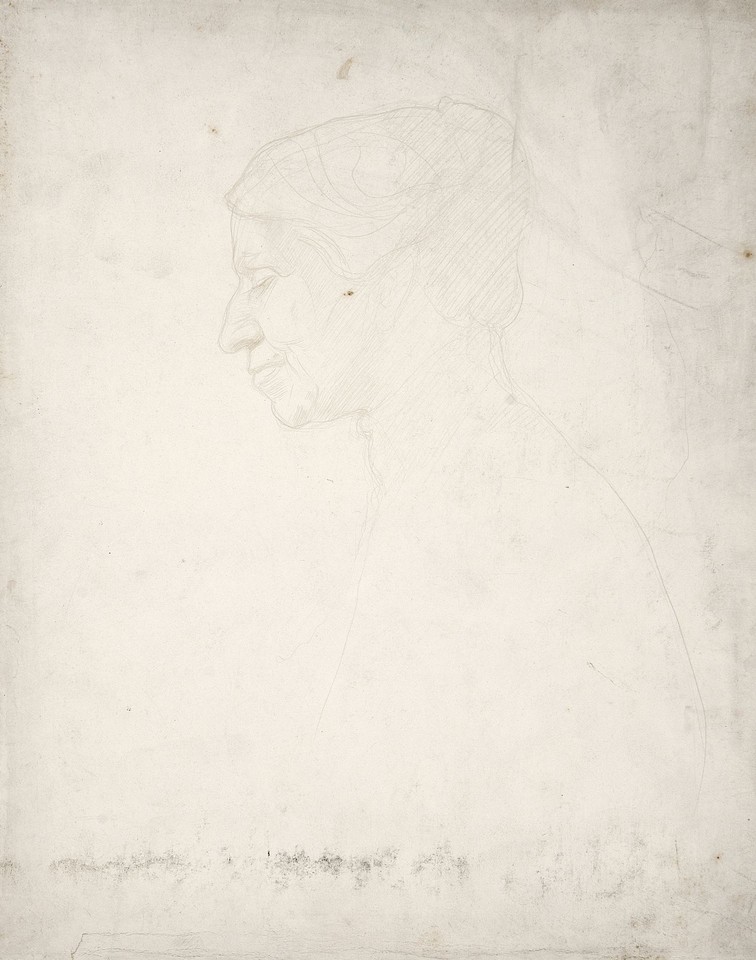 Portrait head study of unidentified woman in profile Image 1