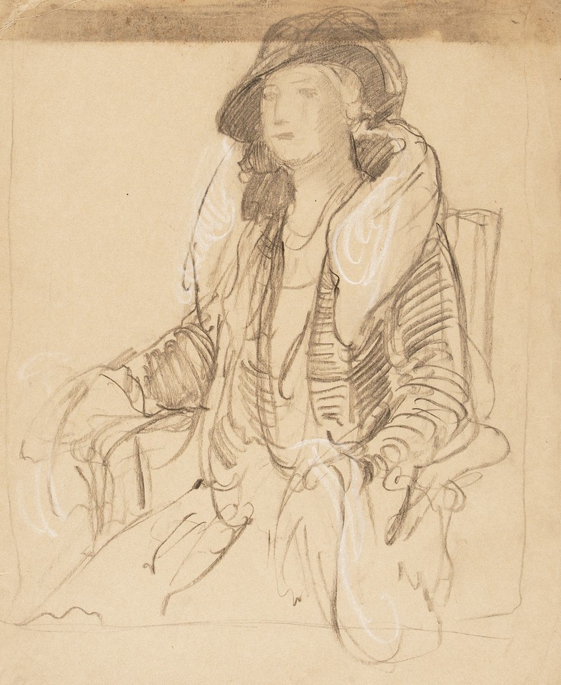 Portrait study of unidentified woman in hat and fur collar ... Image 1