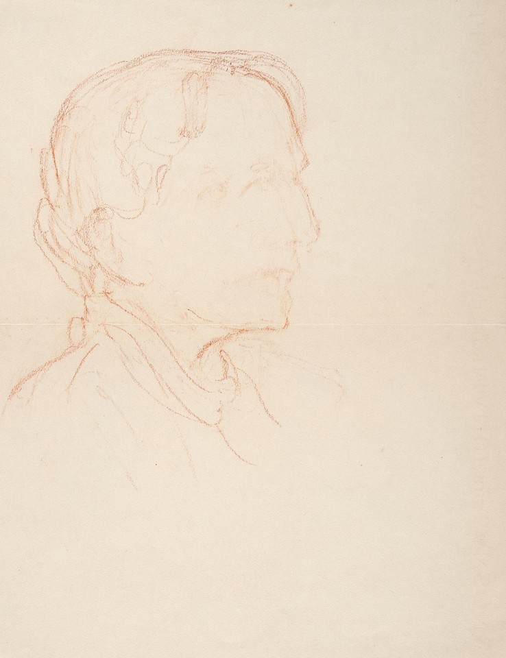 Portrait head study of unidentified woman in profile Image 1