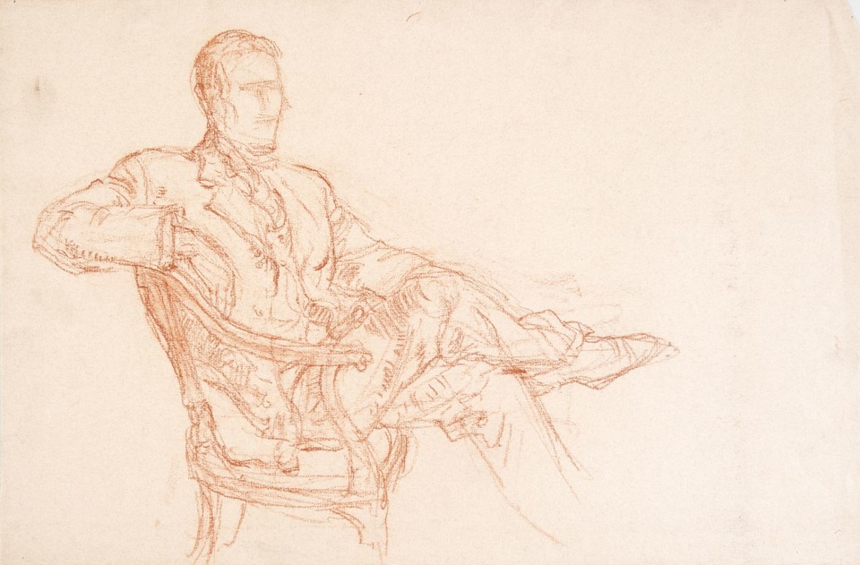 Portrait study of unidentified man seated in a chair Image 1