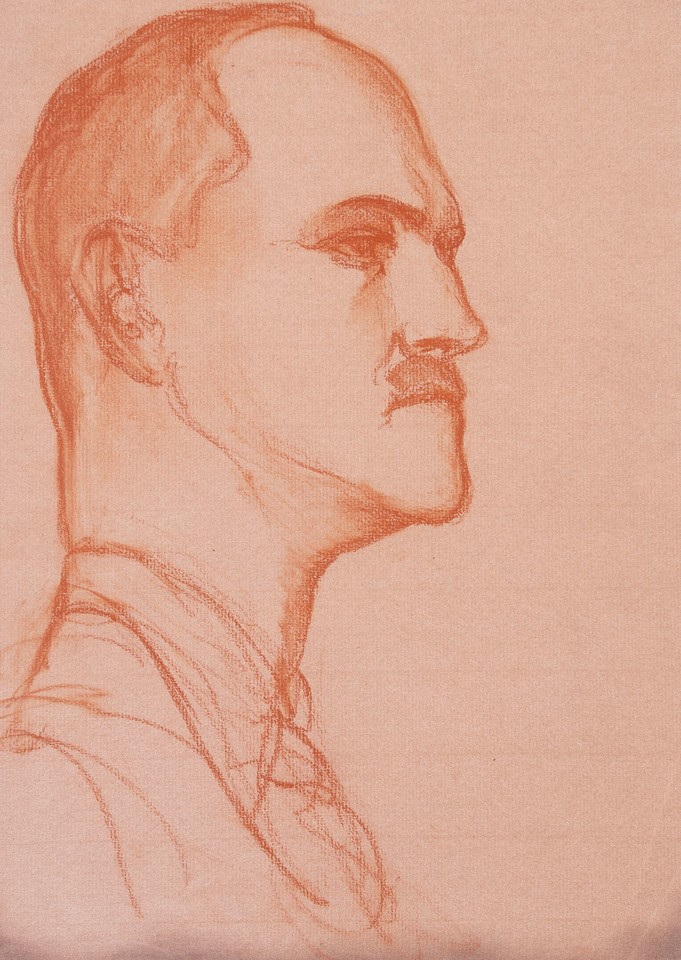 Portrait head study of unidentified man in profile Image 1