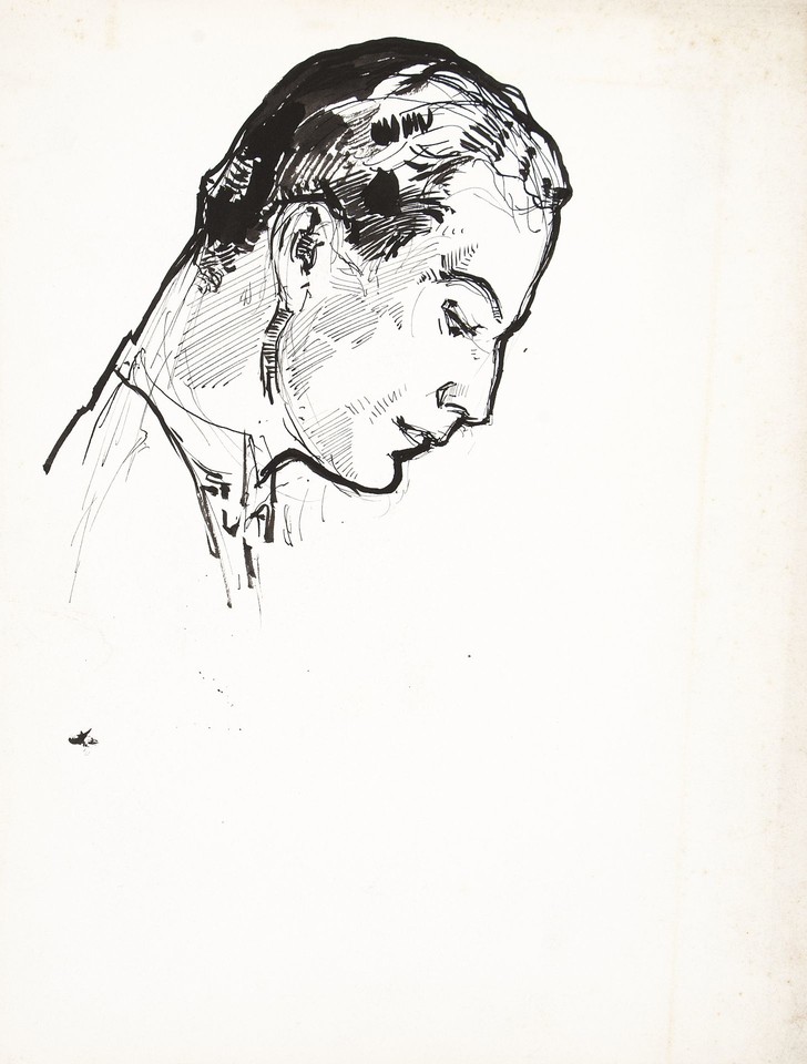 Portrait head study of unidentified man in profile Image 1