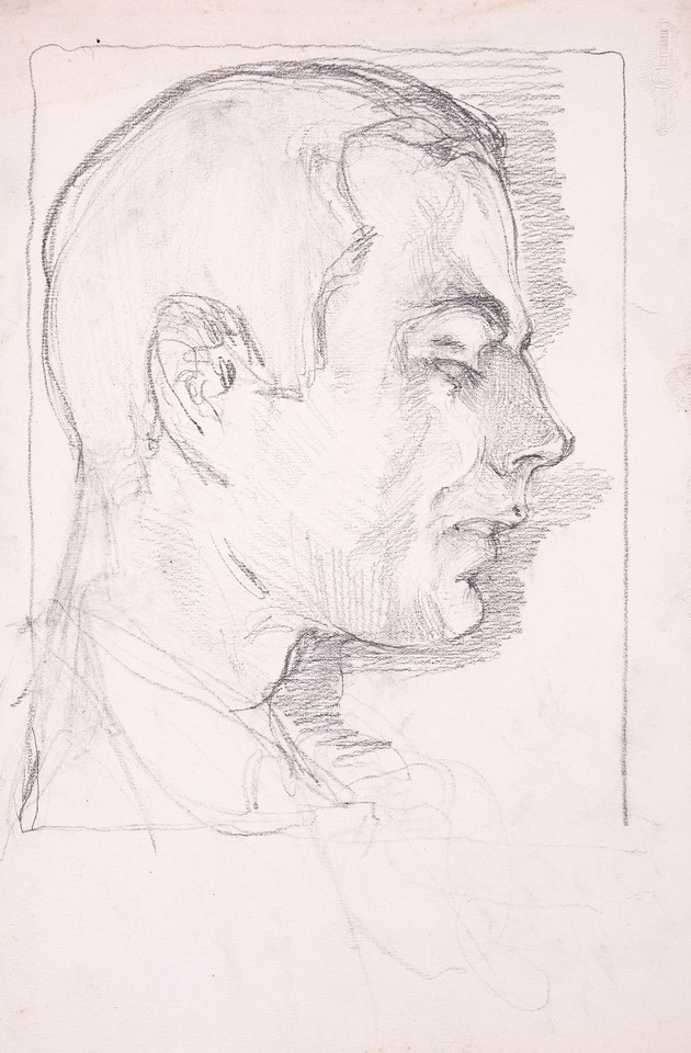 Portrait head study of unidentified man in profile Image 1