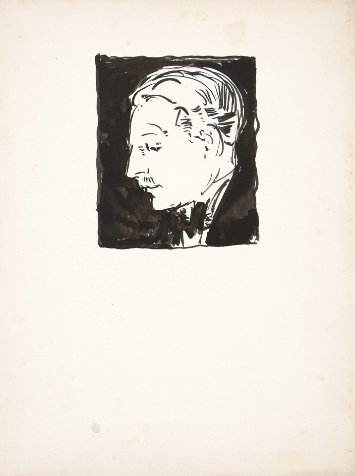 Portrait head study of unidentified man in profile Image 1