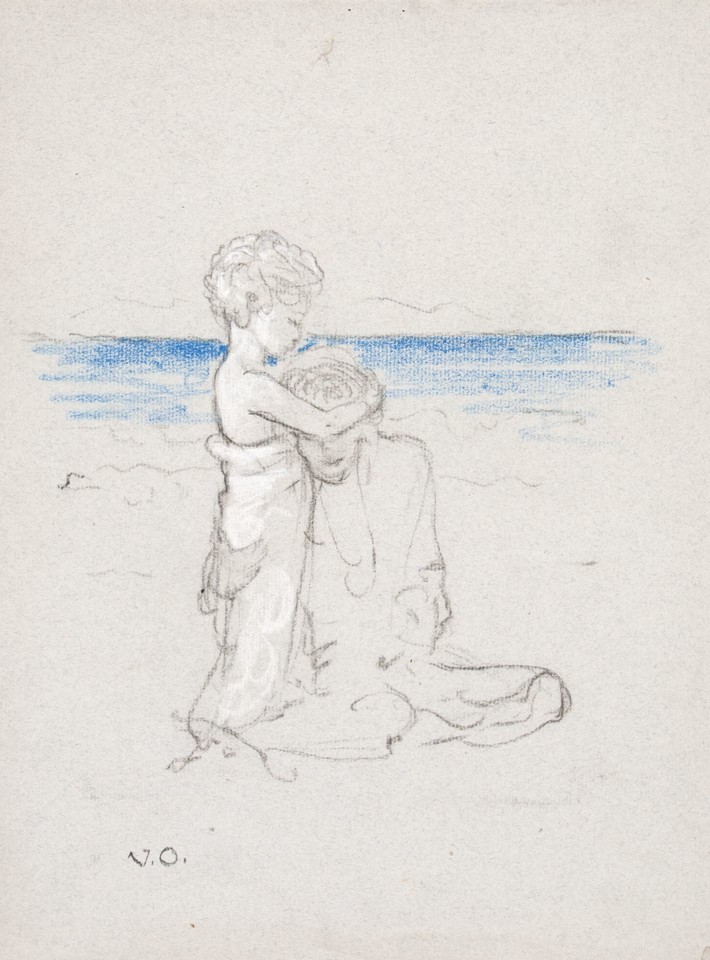 Portrait study of woman and child at Lake George Image 1