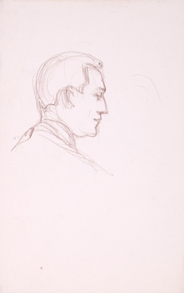 Portrait head study of unidentified man in profile  Image 1