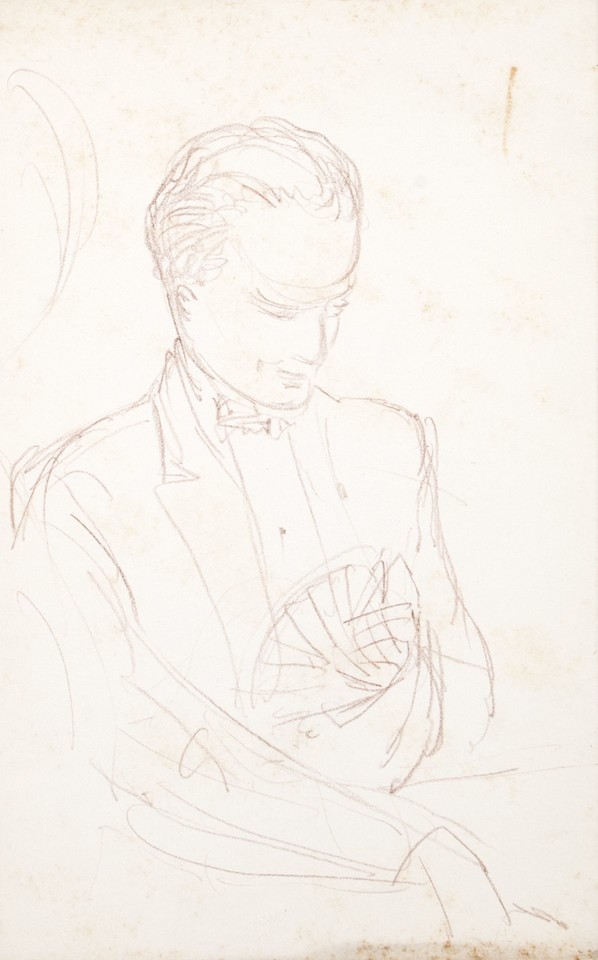 Half figure study of unidentified man playing cards Image 1