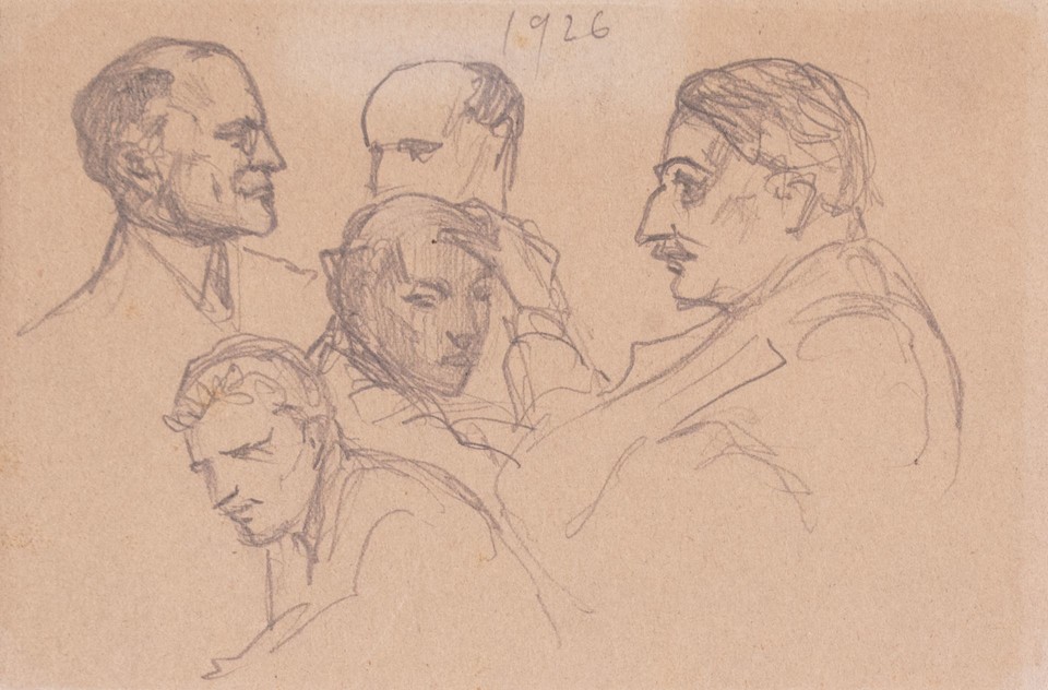 Portrait head studies of five men Image 1