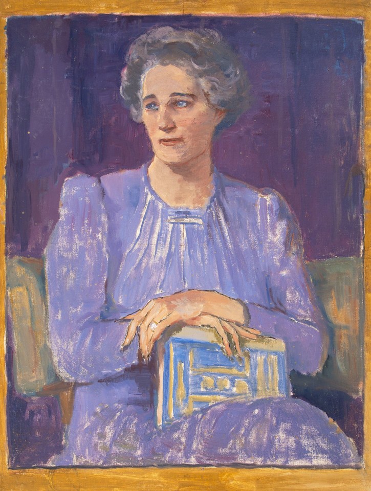 Portrait study of unidenitifed woman in purple dress Image 1