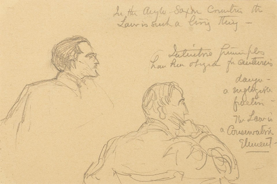 Portrait studies of two unidentified men at the League of ... Image 1