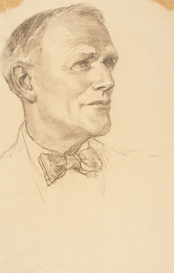 Portrait head study of unidentified man wearing bow tie Image 1