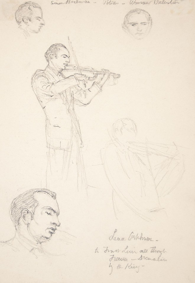 Portrait studies of a male violinist (with the Warsaw ... Image 1
