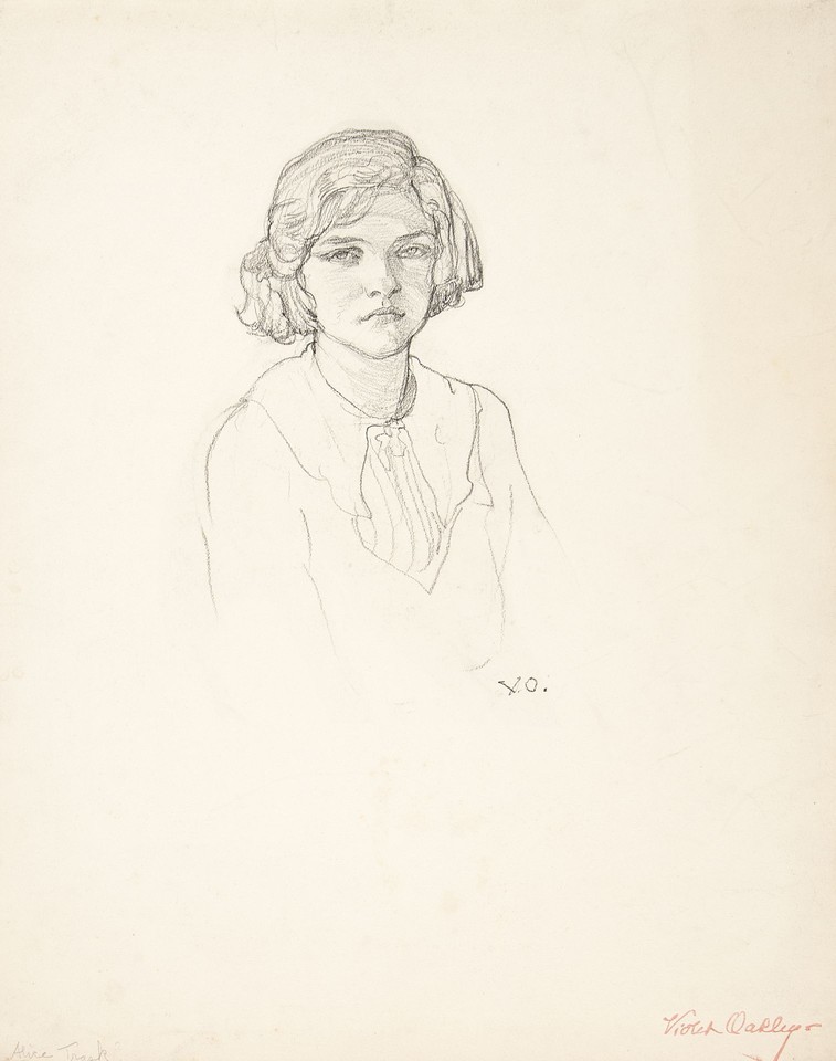 Portrait study of Alice Trask possibly daughter of Alice and