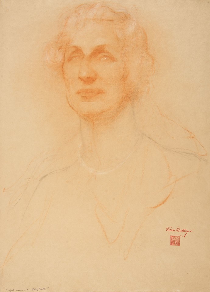 Portrait study of Lady Scott (English woman) in profile Image 1