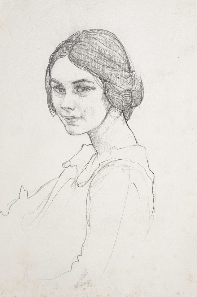 Portrait study of a woman (possibly Carolyn Haywood?) Image 1