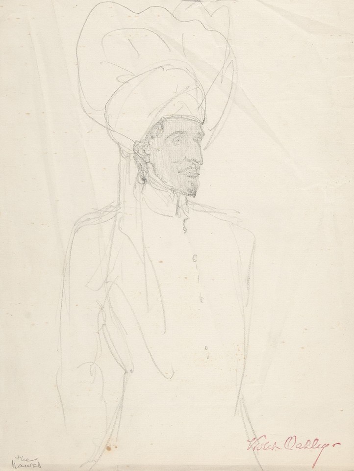 Portrait study of Nawab Khan, Sir Umar Hayat Tiwana Image 1