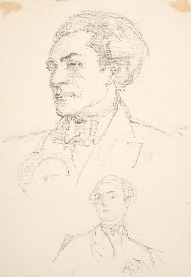 Portrait head studies of Alexander Bustamente, Premier of ... Image 1