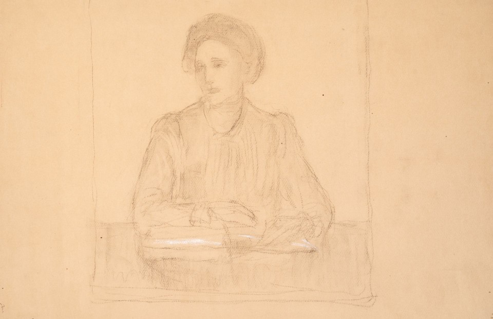 Portrait study of a woman (possibly Mrs. John Y. Huber ) Image 1