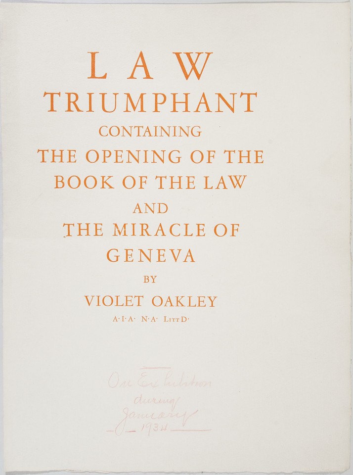 Page Printer's proof of Title Page for Law Triumphant: The ... Image 1