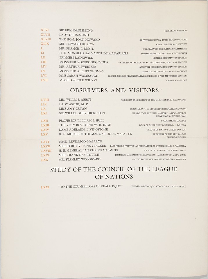 Page Printer's proof of The Geneva Drawings Plate List (cont ... Image 1