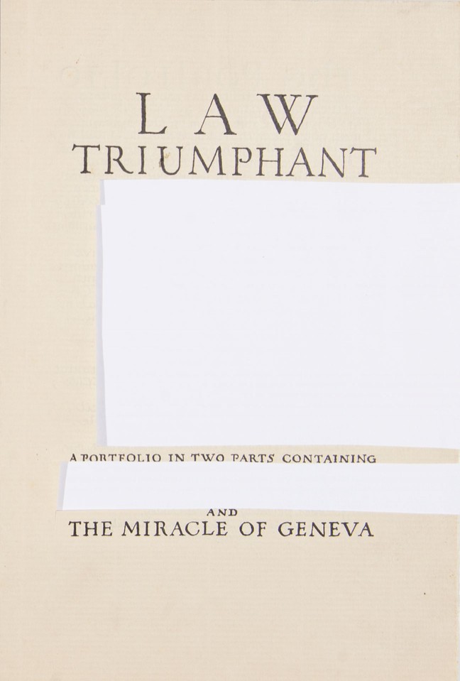 Cover of brochure for Law Triumphant: The Opening of the Boo ... Image 1