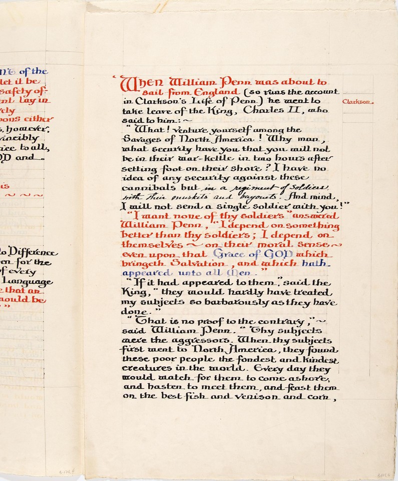 Illuminated text study of Foreword &quot;When William Penn was ab ... Image 1