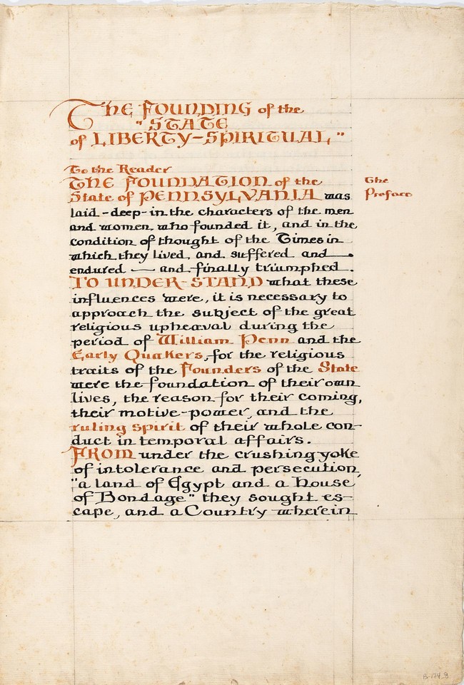 Illuminated text study of Preface to the Founding of the Sta ... Image 1