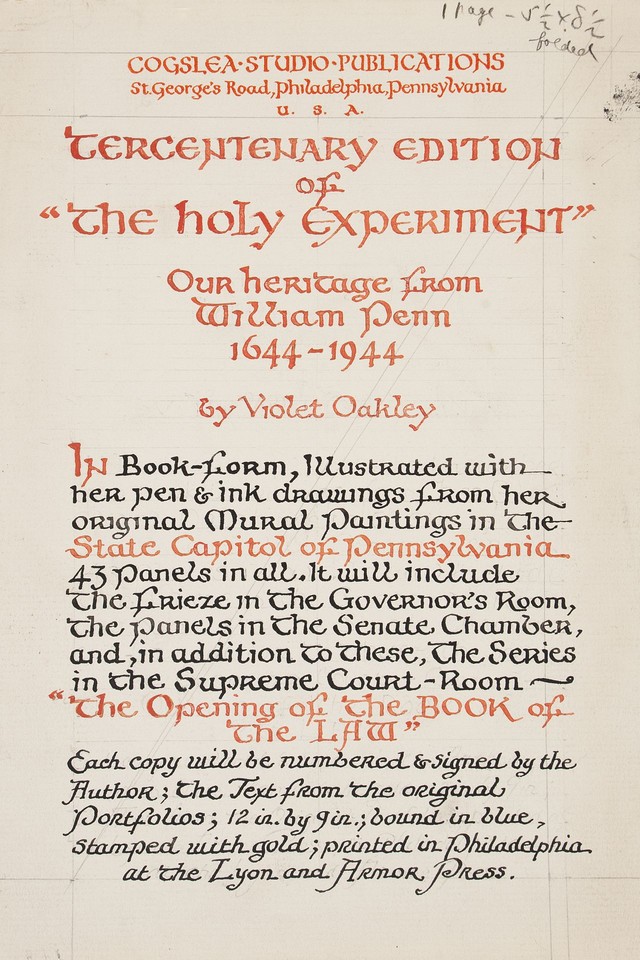 Mock-up of prospectus for The Holy Experiment: Our Heritage  ... Image 1