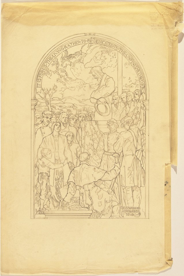 Illustration study of Page &quot;Lincoln at Gettysburg&quot; for The H ... Image 1