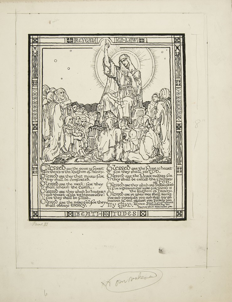 Illustration of &quot;The Beatitudes&quot; mural in the Supreme Court  ... Image 1