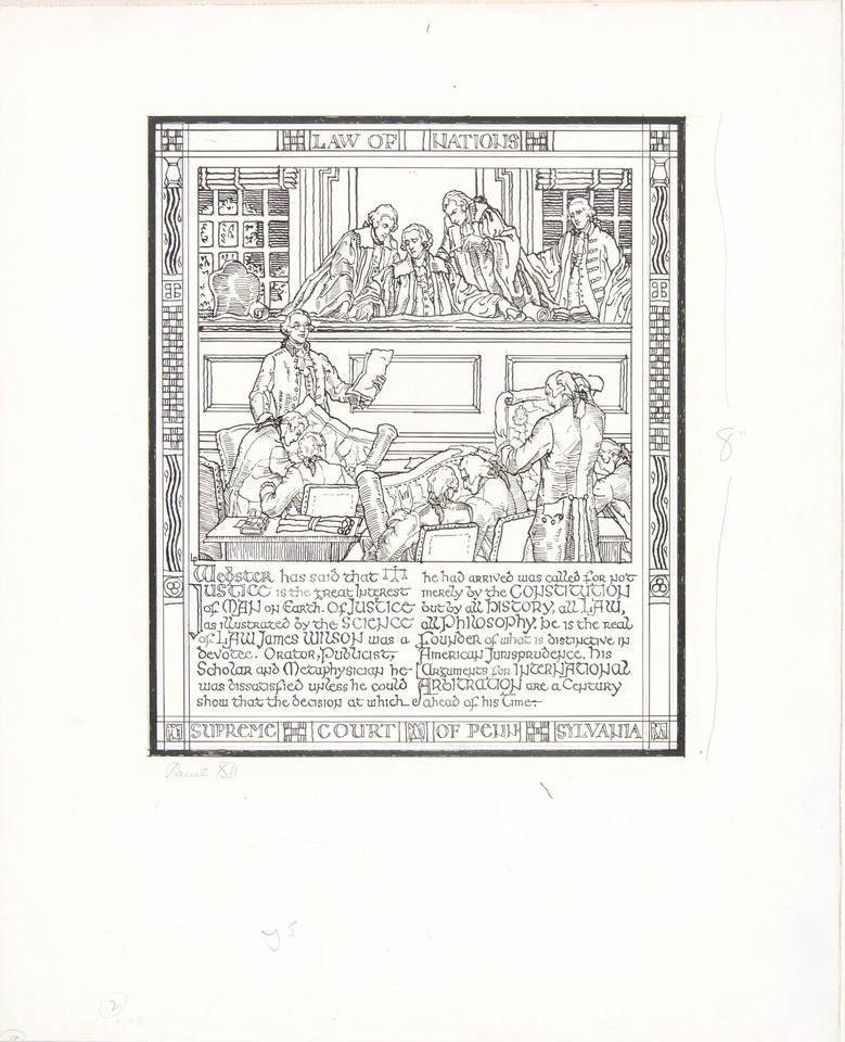 Illustration of &quot;Court of the State&quot; mural in the Supreme Co ... Image 1