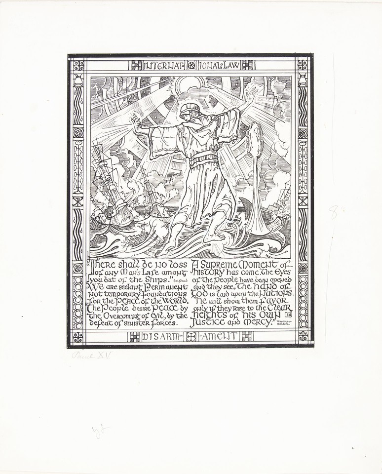 Illustration of &quot;Christ and Disarmament&quot; mural painting in t ... Image 1