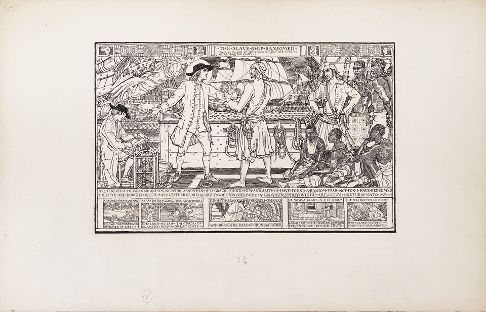Illustration of &quot;The Slave Ship Ransomed&quot; mural in the Senat ... Image 1