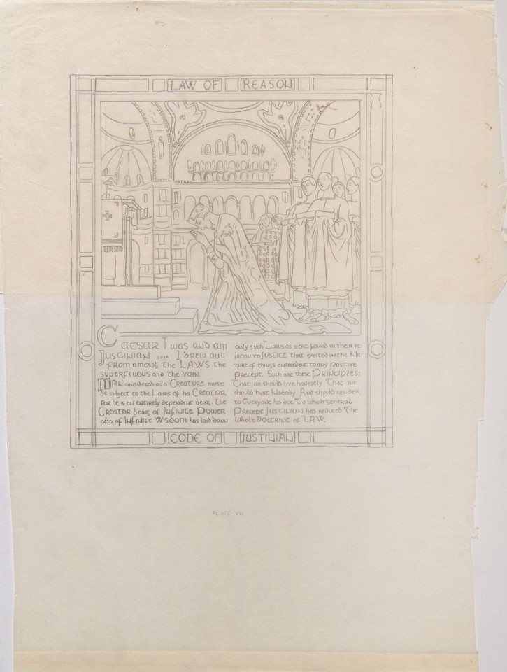 Illustration study of Page &quot;Code of Justinian&quot; for The Holy  ... Image 1