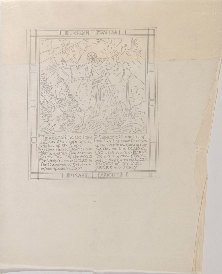 Illustration study of Page &quot;Christ and Disarmament&quot; for The  ... Image 1