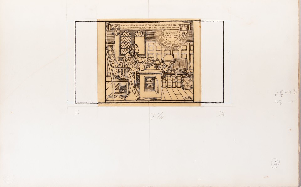 Illustration of &quot;William Penn&quot; mural in the Governor's Recep ... Image 1