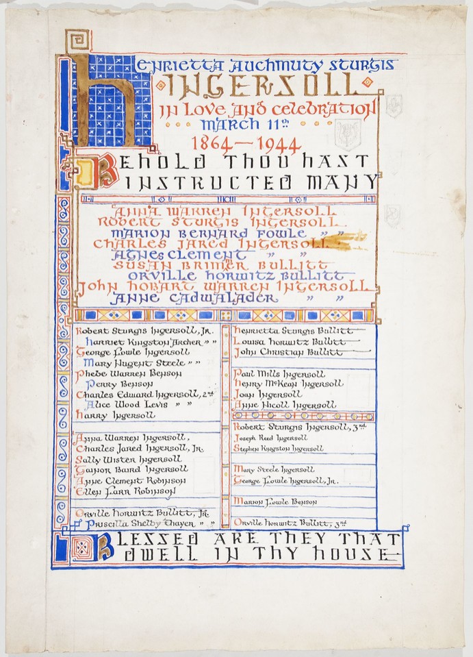 Illuminated text study for recording of descendants of ... Image 1