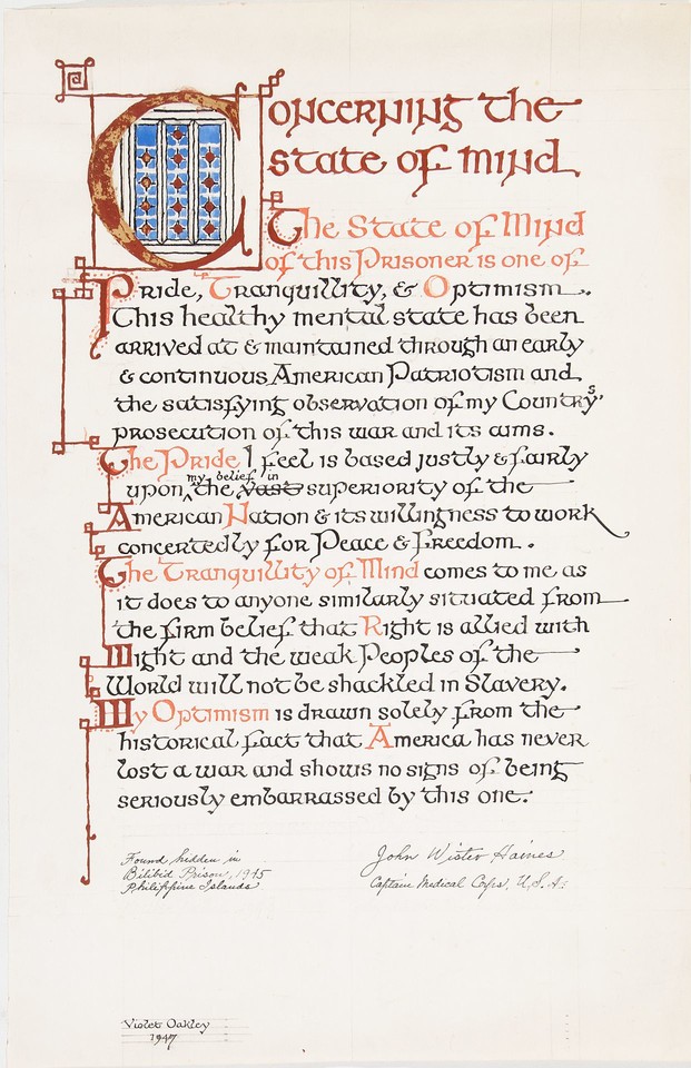 Illuminated text study for testament &quot;Concerning the State ... Image 1