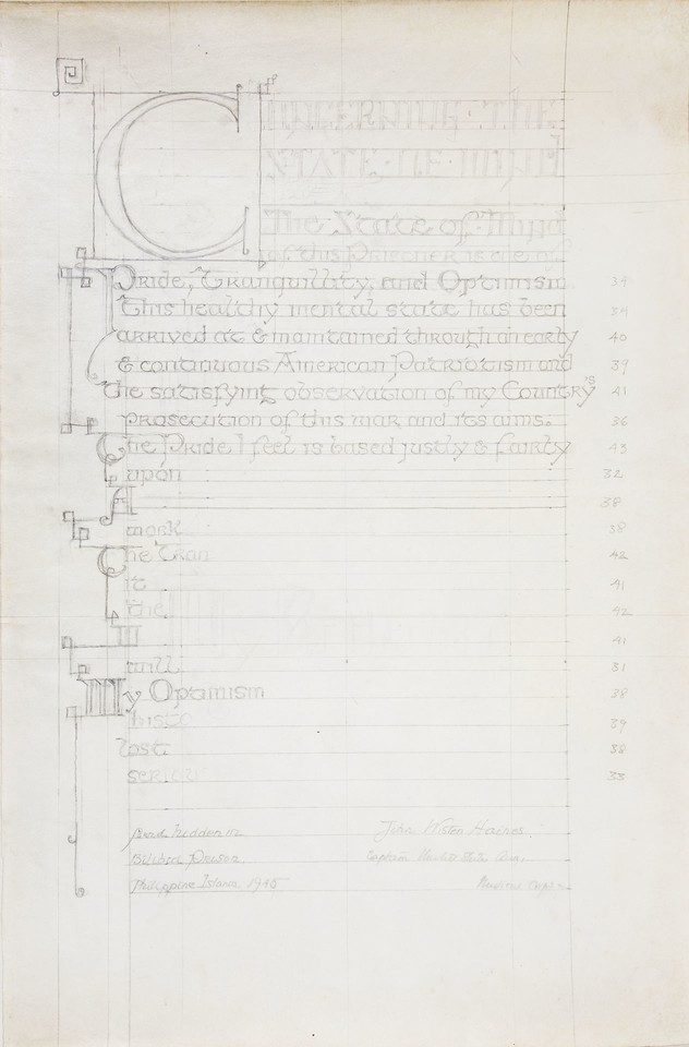 Illuminated text study for testament &quot;Concerning the State ... Image 1