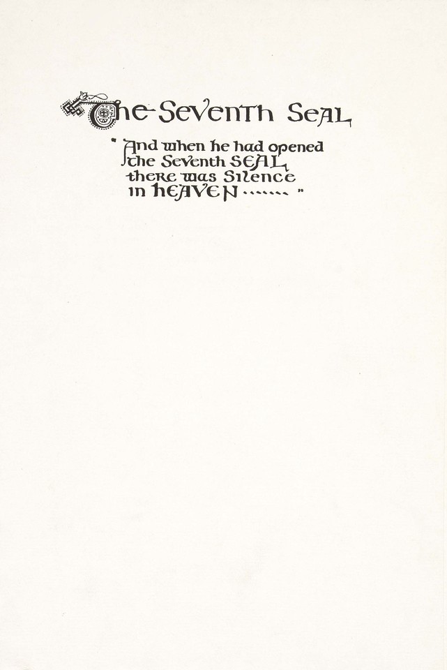 Illuminated text study of front cover for &quot;The Seventh Seal&quot; ... Image 1
