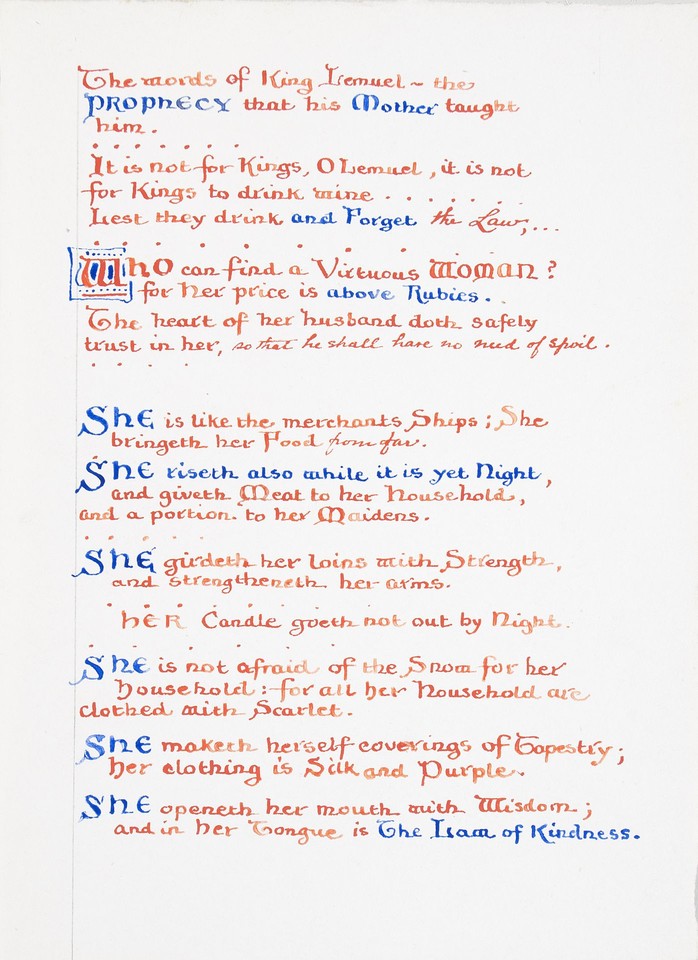 Illuminated text study for &quot;Woman – lei Miracoli della sua v ... Image 1